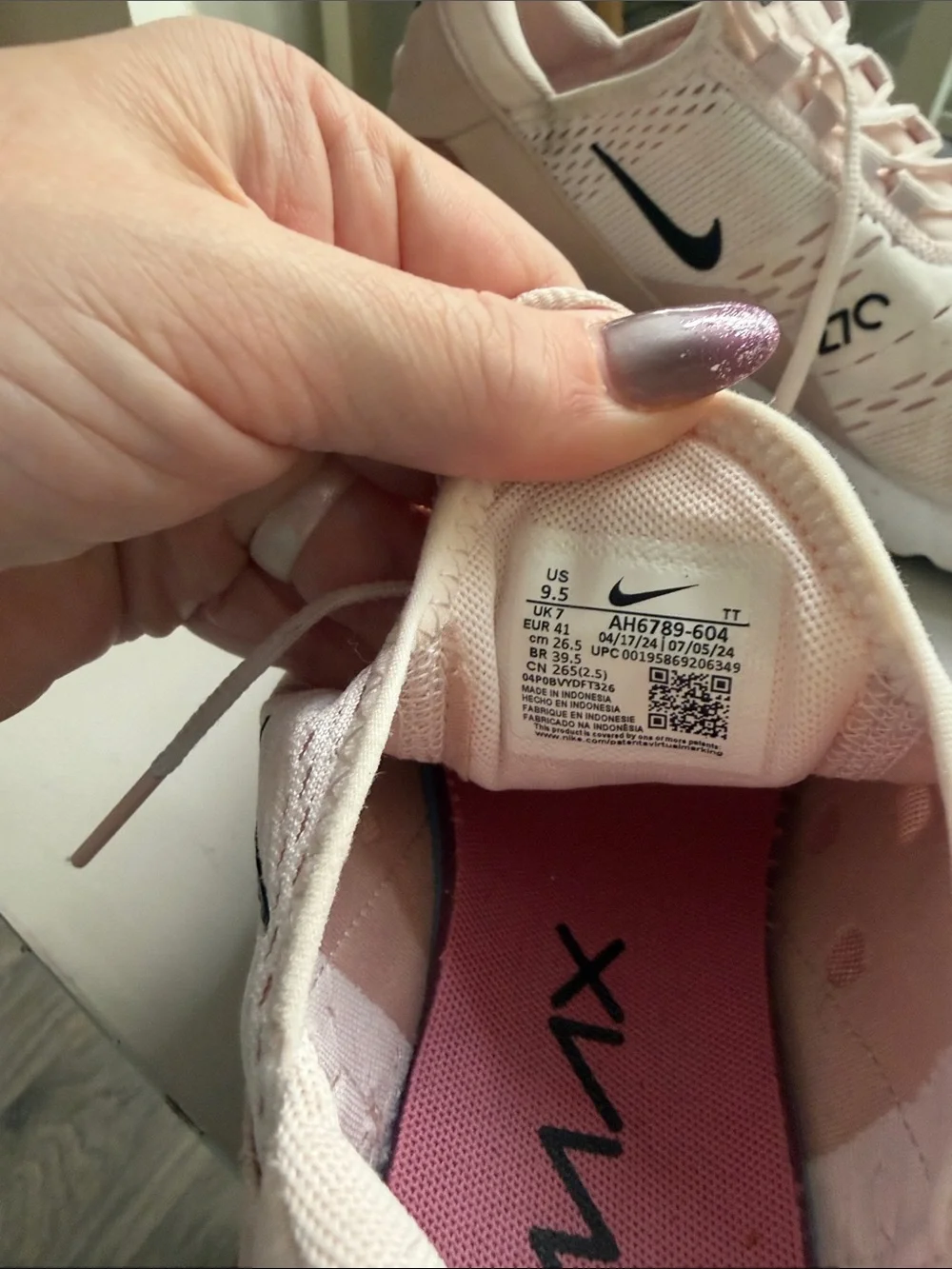 Nike Women’s Air Max 270 Sneakers - Blush Pink Black Accents